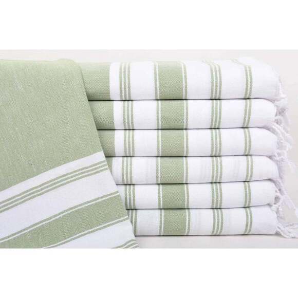 Green Stripe Turkish Towel - Picture 4 of 4